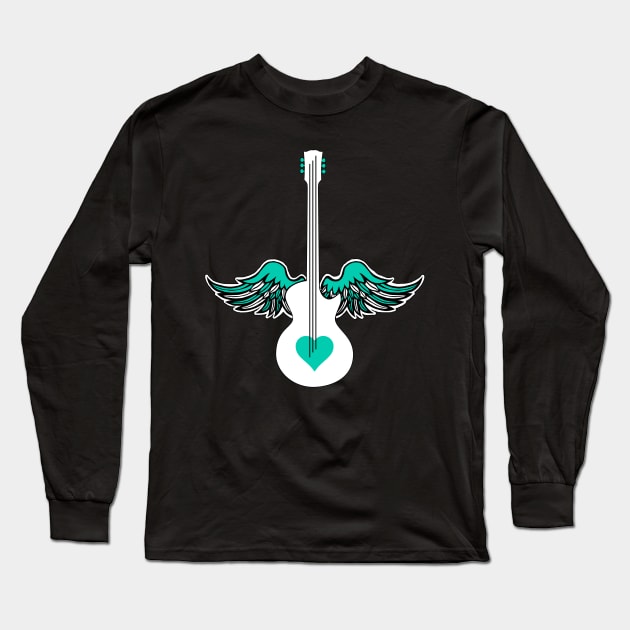 Flying Guitar Long Sleeve T-Shirt by WaywardMuse